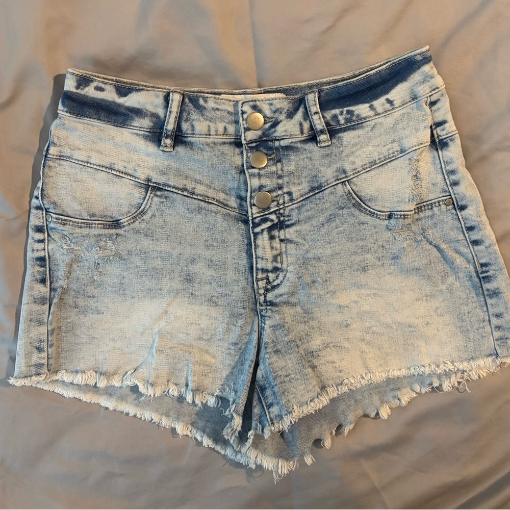 Rewash Blue Jean Shorts Distressed Cut-Off Style